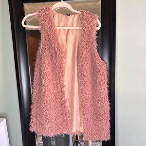 Pink Fuzzy Sleeveless Vest